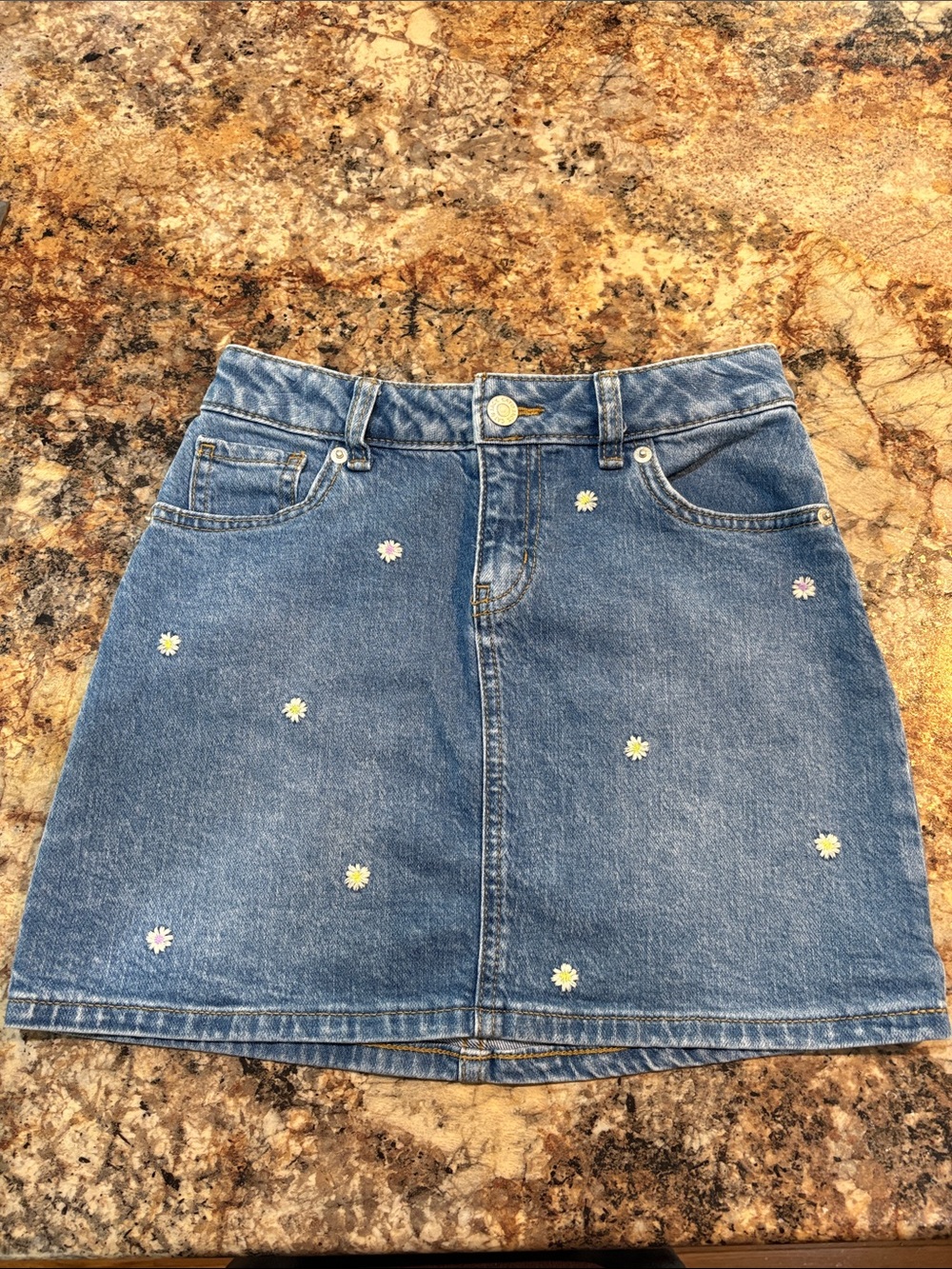 Cat & Jack Jean Skirt with Floral Detailing